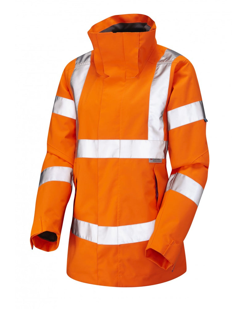Leo Workwear Rosemoor orange high-visibility jacket for reliable protection and comfort