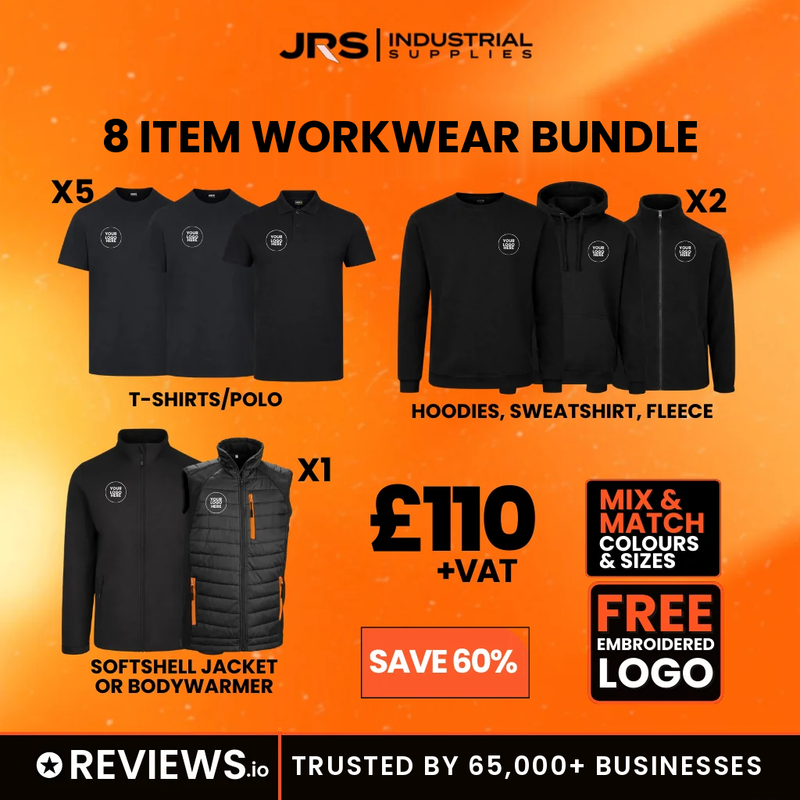 8 Item Lone Ranger Embroidered/Printed Workwear Bundle with Free Logo