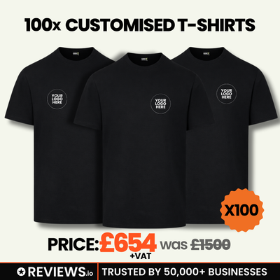 100 Personalised Embroidered Work T-Shirts