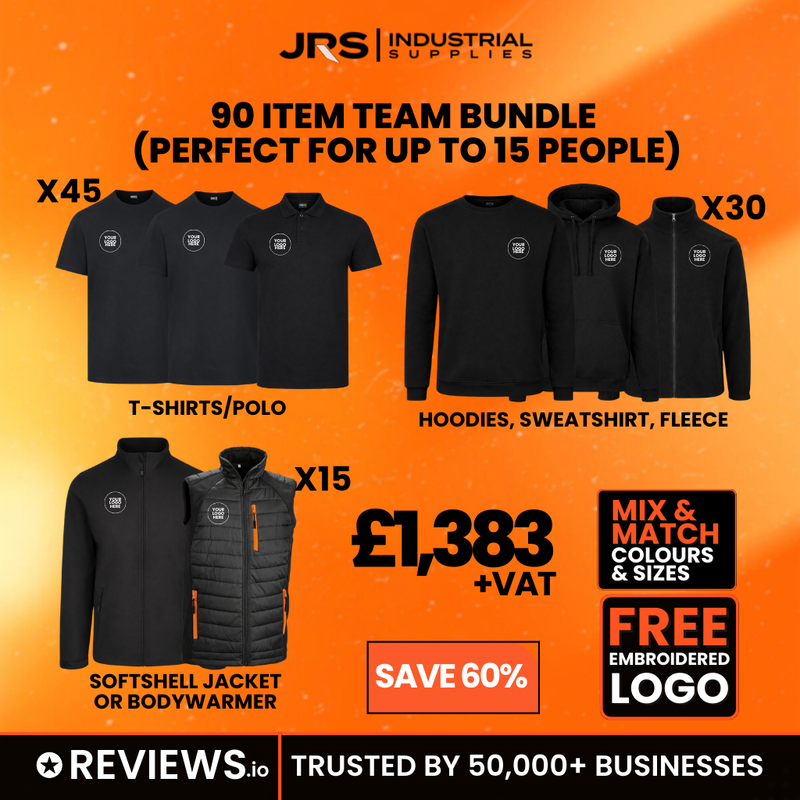 90 Item Embroidered/Printed Workwear Bundle Deal (Hoodies, Polo, Jackets & Gilet)