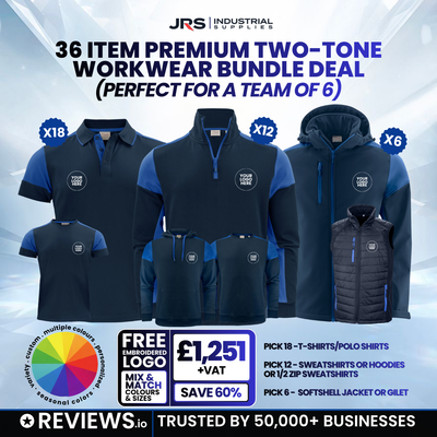 36 Item Premium Two-Tone Embroidered Workwear Bundle Deal