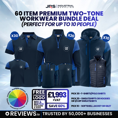 60 Item Premium Two-Tone Embroidered Workwear Bundle Deal
