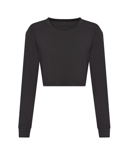 Just Tees Womens Long Sleeve Cropped T - JT016M
