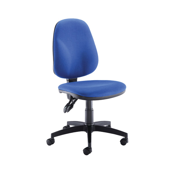 Arista Aire high-back operator chair with a blue mesh back and matching blue seat.