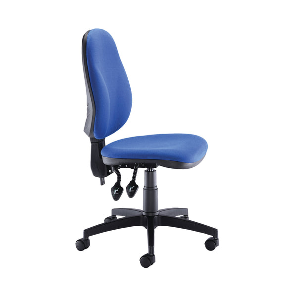 Blue Arista Aire high-back chair showcasing its ergonomic shape.