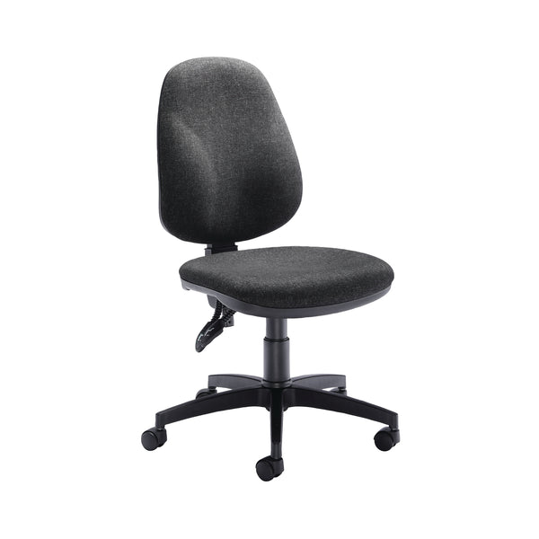 Arista Aire high-back operator chair with a charcoal mesh back and fabric seat.
