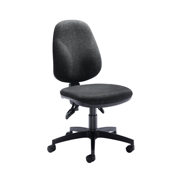 Arista Aire Deluxe high-back chair in charcoal with a headrest and mesh back.