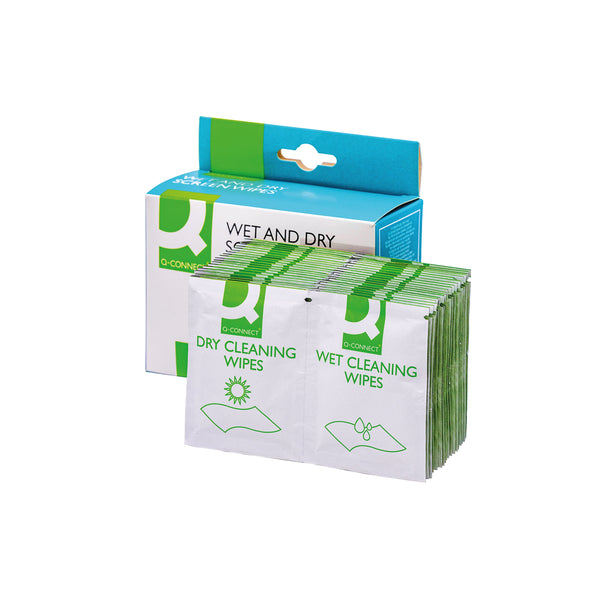 Q-connect Wet And Dry Wipes  (Pack of 20)