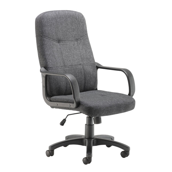 Arista Franca high-back executive chair in charcoal fabric.