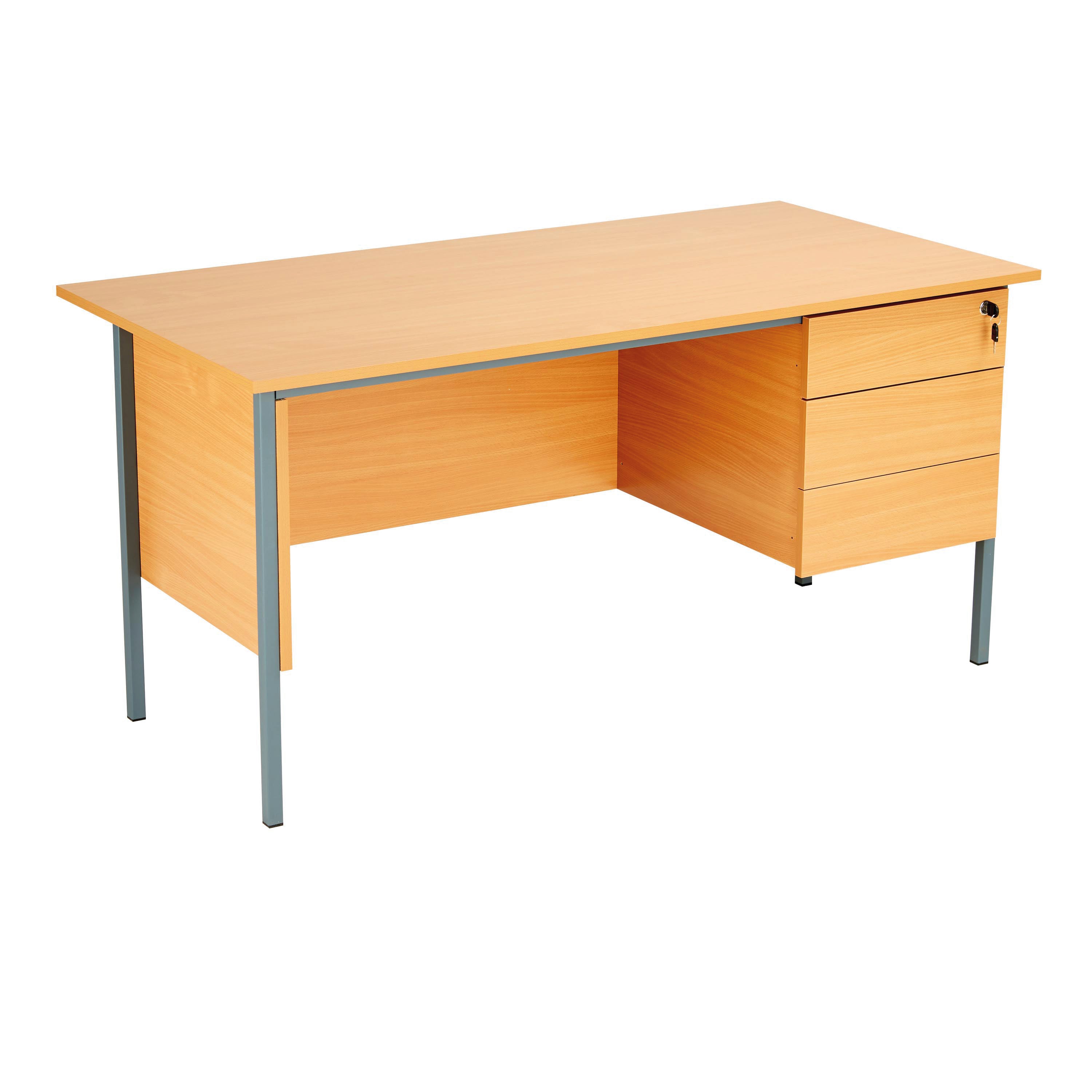 Serrion 4 Leg Desk 3 Drawer Pedestal 1500x750x725mm Ellmau Beech KF882389