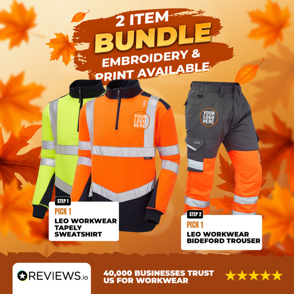 Leo Workwear Hi-Vis Sweatshirt & Trousers Combo Bundle