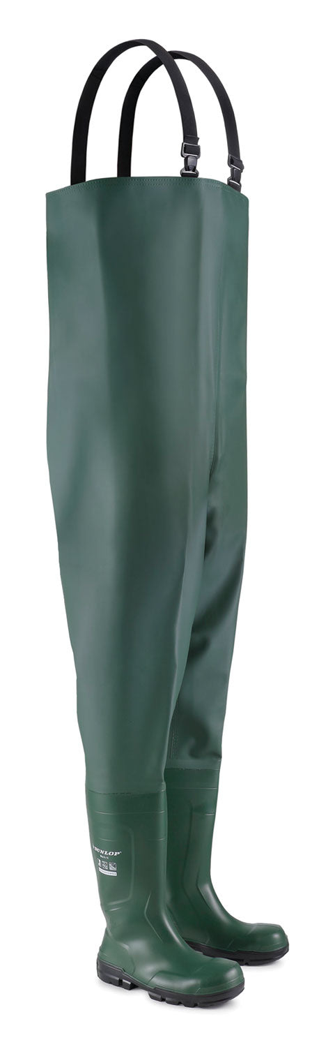 dunlop Work-It Full Safety Chest Wader Green Size 08 (42)