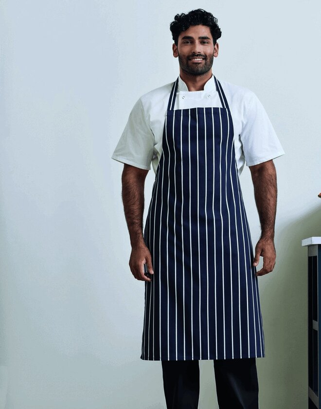 Premier Workwear Striped Bib Apron - PR110M