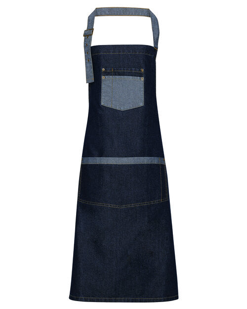 Premier Workwear Domain Contrast Denim Bib Apron - PR127M