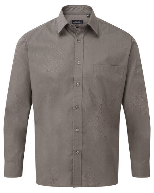 Premier Workwear Mens Long Sleeve Poplin Shirt - PR200M