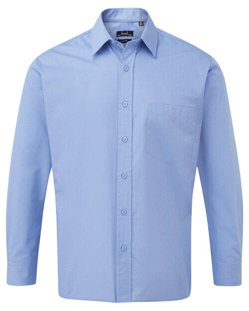 Premier Workwear Mens Long Sleeve Poplin Shirt - PR200M