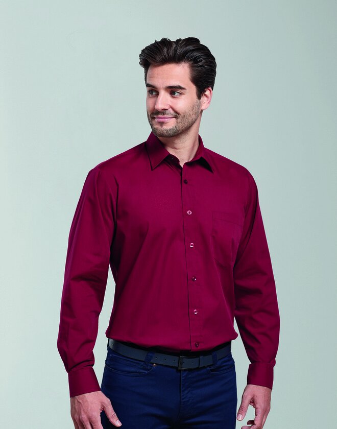 Premier Men's Long Sleeve Poplin Shirt - PR202