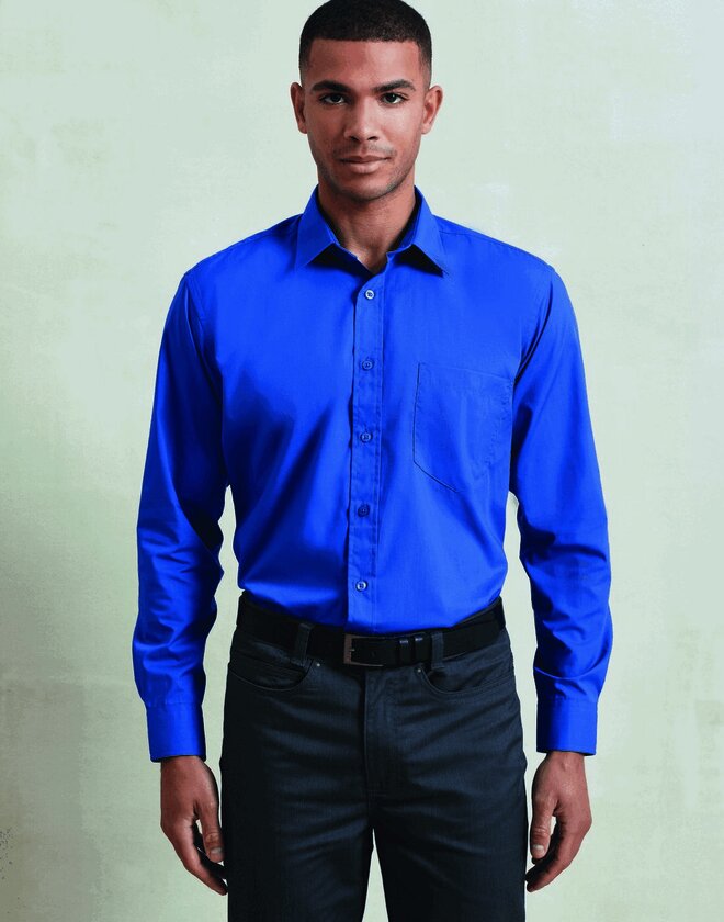 Premier Workwear Mens Long Sleeve Poplin Shirt - PR200M