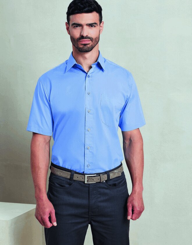 Premier Workwear Mens Short Sleeve Poplin Shirt - PR202M