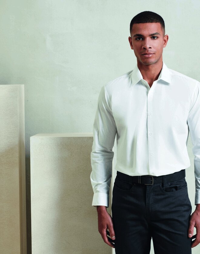 Premier Workwear Mens Long Sleeve Poplin Supreme Shirt - PR207M