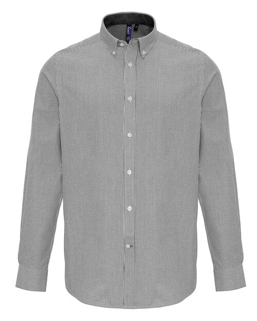 Premier Workwear Mens Cotton Rich Oxford Stripes Shirt - PR238M