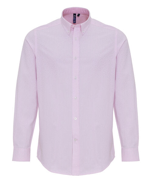 Premier Workwear Mens Cotton Rich Oxford Stripes Shirt - PR238M