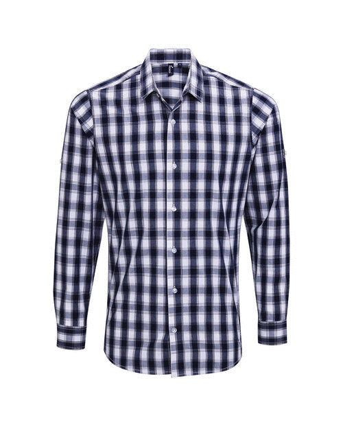 Premier Workwear Mens Mulligan Check Long Sleeve Cotton Shirt - PR250M