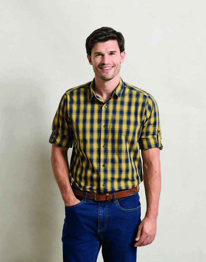 Premier Workwear Mens Mulligan Check Long Sleeve Cotton Shirt - PR250M