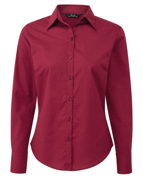Premier Workwear Ladies Long Sleeve Poplin Blouse - PR300M