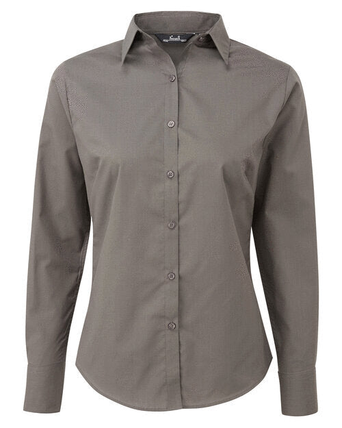 Premier Workwear Ladies Long Sleeve Poplin Blouse - PR300M