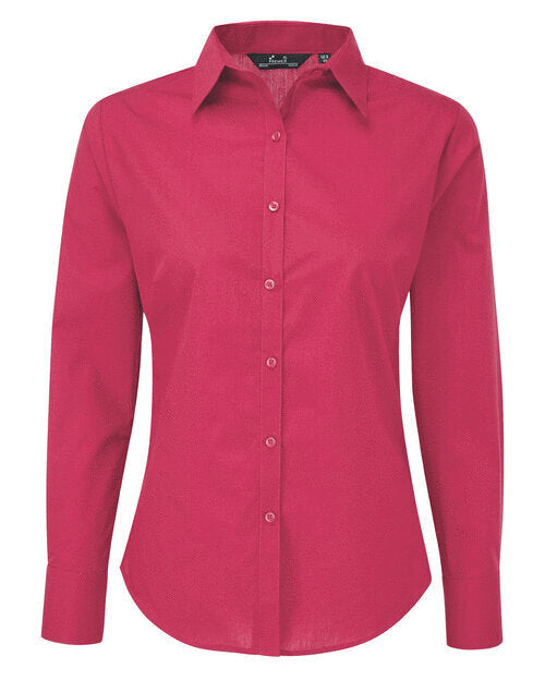 Premier Workwear Ladies Long Sleeve Poplin Blouse - PR300M