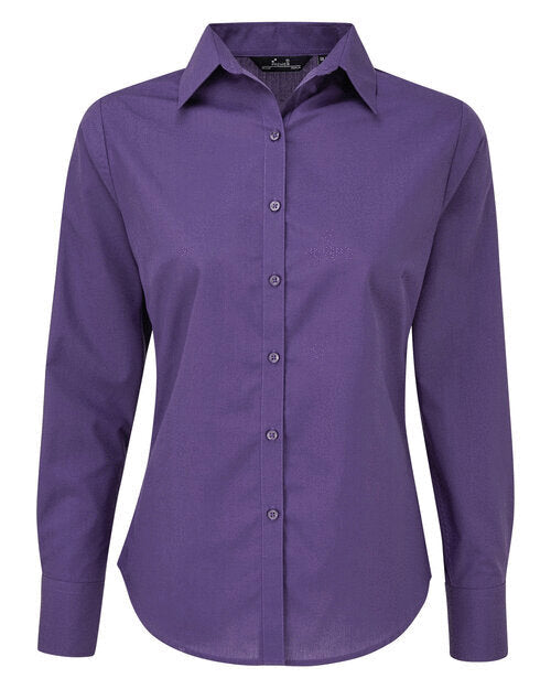 Premier Workwear Ladies Long Sleeve Poplin Blouse - PR300M