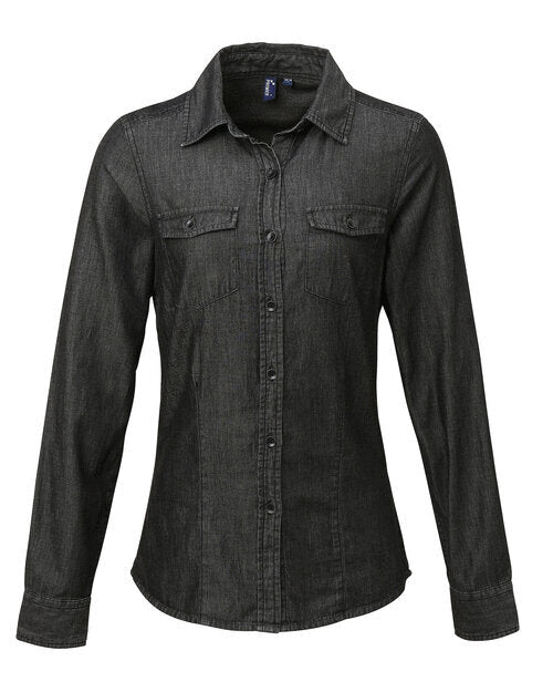 Premier Workwear Ladies Jean Stitch Denim Shirt - PR322M