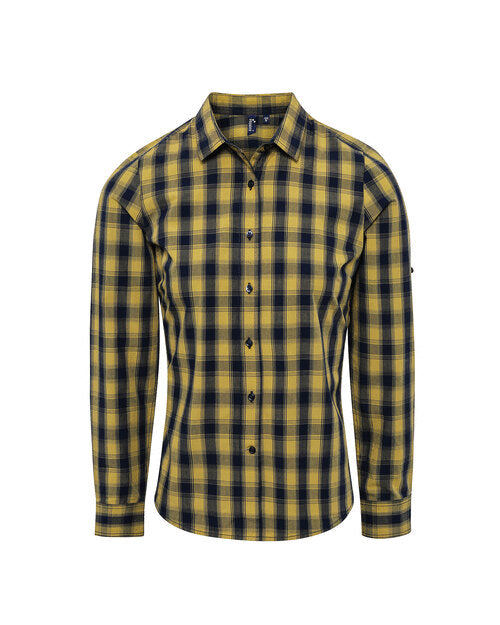 Premier Workwear Ladies Mulligan Check Long Sleeve Cotton Shirt - PR350M