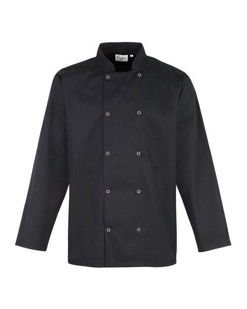 Premier Workwear Studded Front L/S Chef Jacket - PR665M