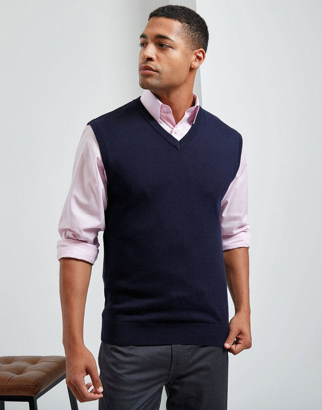Premier Men's V-Neck Sleeveless Sweater