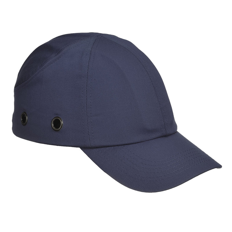 A navy blue Portwest baseball-style bump cap (PW59) for minor impact protection.