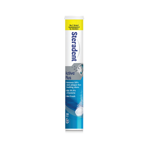 Active Plus Steradent Denture Cleaning Tablets Mint Fresh – (Pack of 12)