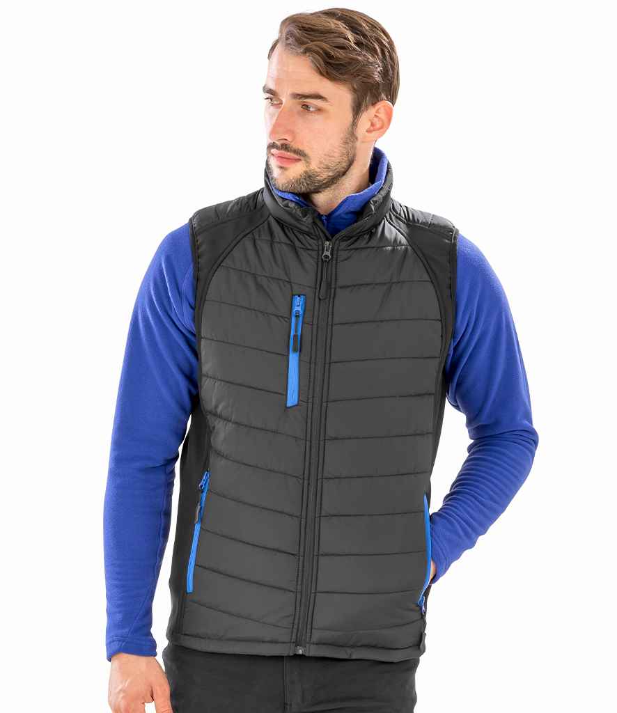 8x Embroidered Result Two-Tone Bodywarmer/Gilet with Company Logo