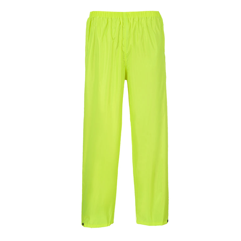 Portwest S441 yellow rain trouser with high visibility design for outdoor jobs