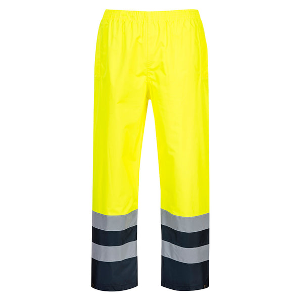 Yellow Portwest S486 safety coverall with full-body visibility and waterproof build