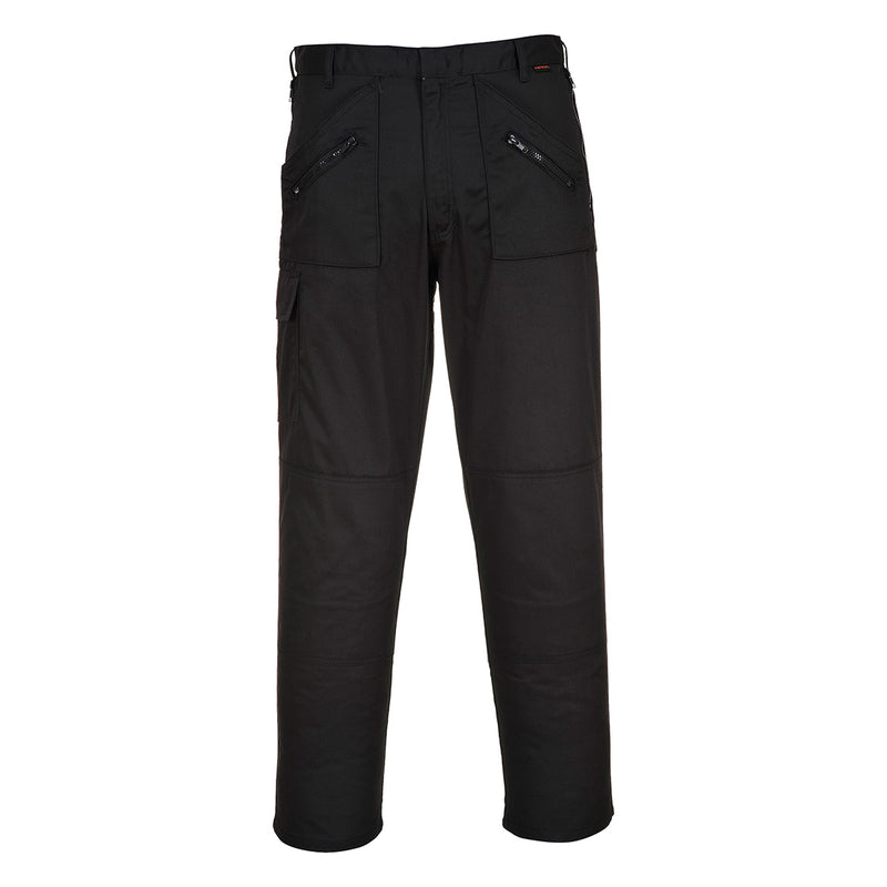 Portwest Action Trousers in black, tall length.