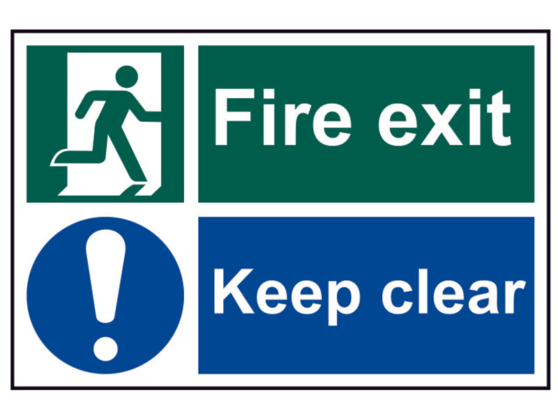 Scan Fire Exit Keep Clear - PVC Sign 300 x 200mm