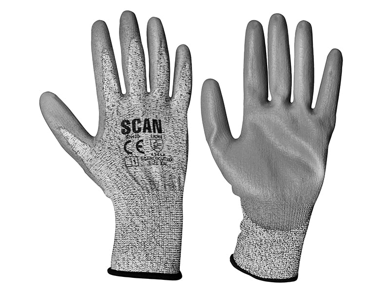 Grey PU Coated Cut 3 Gloves