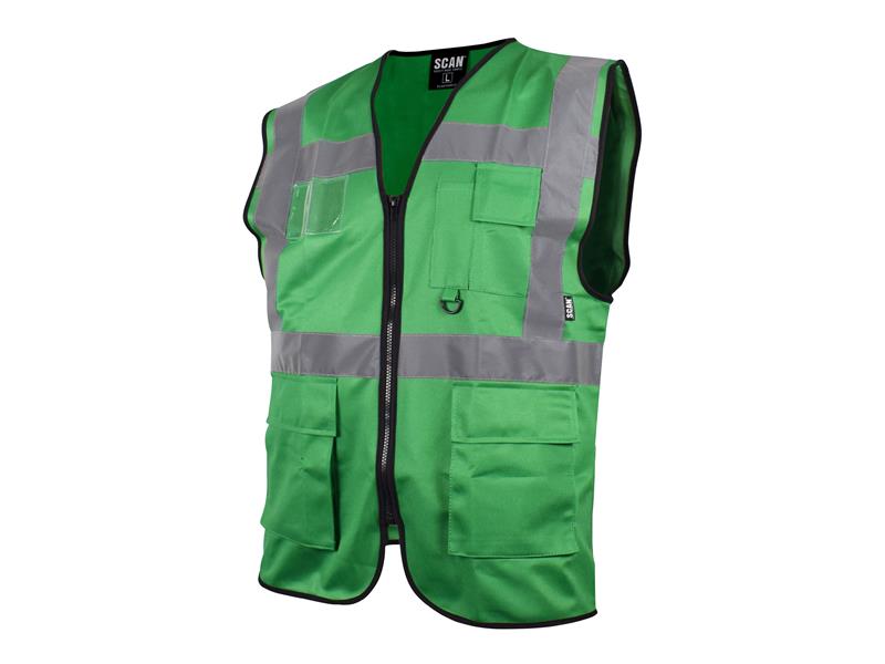 Scan Hi-Vis Utility Green Waistcoat