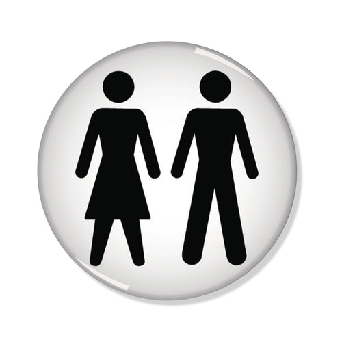 Signs and Labels Domed Sign Women And Men Symbol 60mm Diameter Rds3