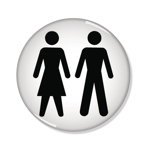 Signs and Labels Domed Sign Women And Men Symbol 60mm Diameter Rds3