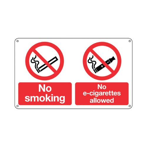 Signs And Labels No Smoking And No E-cigarettes Sign Rigid Plastic 150x300mm El005krp