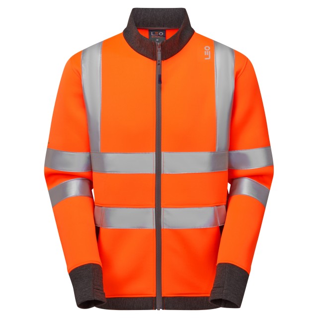 Leo Workwear Arganite Iso 20471 Cl 3 Ecoviz Air Layer Full Zip Sweatshirt