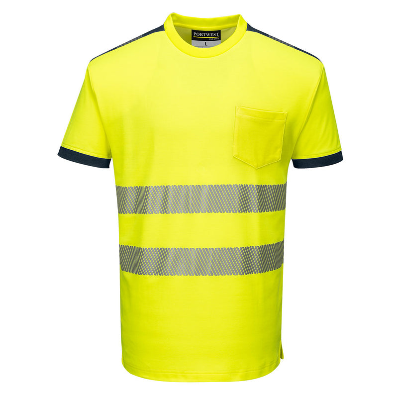 Portwest PW3 Hi-Vis Cotton Comfort T-Shirt Short Sleeved - T181